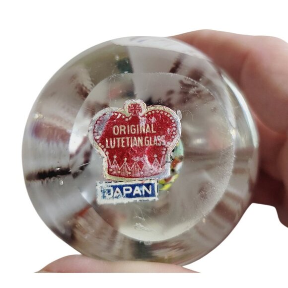 Vintage Hand Blown Paperweight Egg Shaped Art Glass Jack in Pulpit Flower - Picture 6 of 8